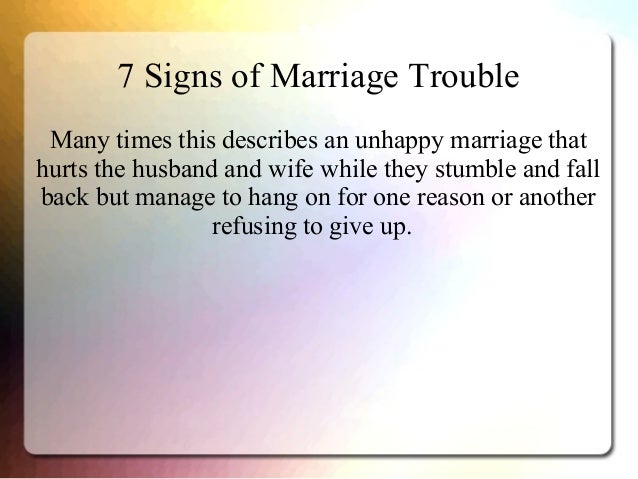 Signs husband unhappy marriage